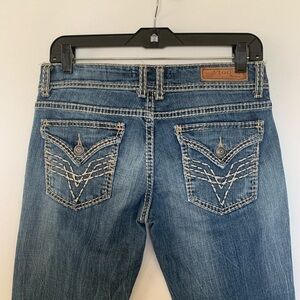 Vigoss Low Ruse Fit Bootcut Flare Jeans With Flap Back Pockets 2000s Y2kstyle